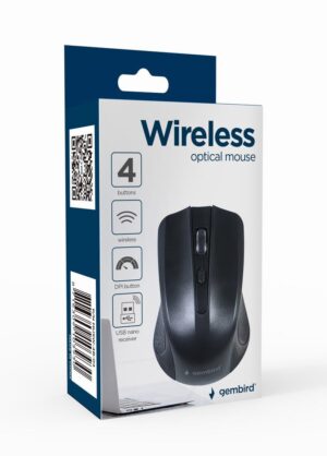 MOUSE USB OPTICAL WRL/BLACK MUSW-4B-04 GEMBIRD